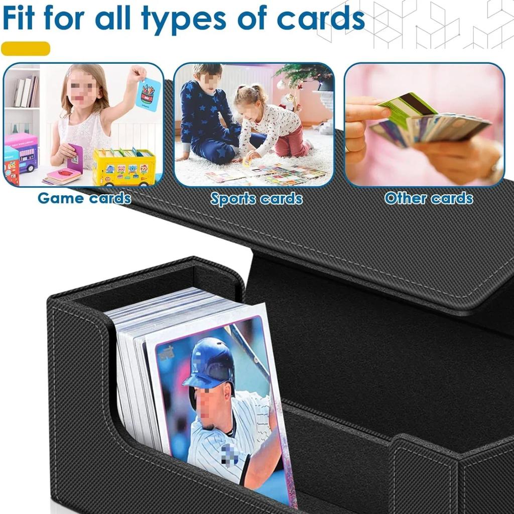 Card Case Deck Box Guard Card Protector with Top Open Magnetic Lid Organizer Trading Cards Durable Dustproof Sturdy Storage Case