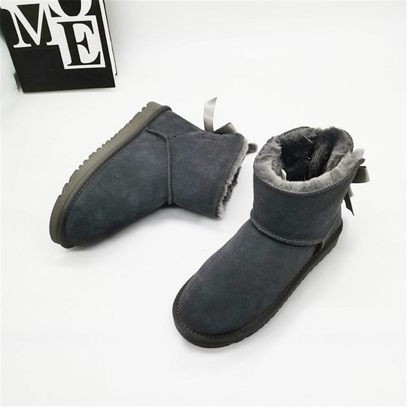 Fashion 2024 Ankle Boots Brand Women Snow Boots Genuine Cowhide Leather Waterproof Winter Boots Warm Thick Plush
