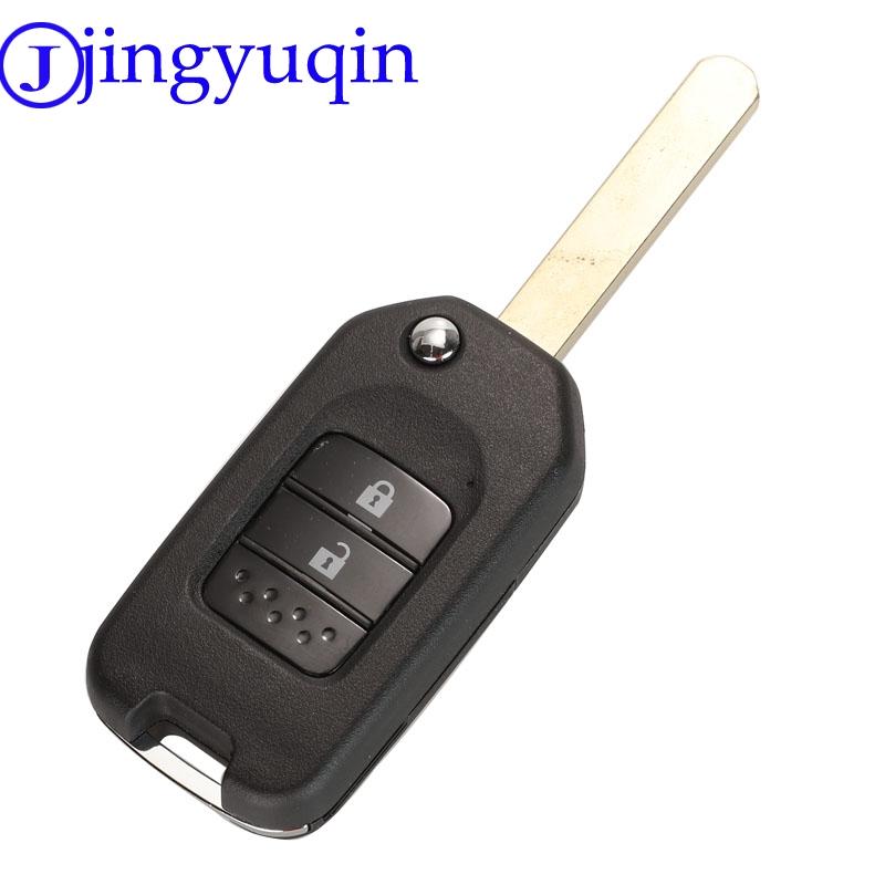 Jingyuqin 2/3B Car Key Case For Honda Civic City Fit HR-V XR-V Folding Flip Auto Car Key Shell