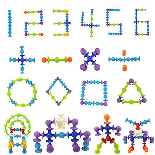 HIMMEL Squigs, a 48-Piece Set of New Educational Building Blocks for Walls, Assembly, Bath Toys, and DIY Birthday Gifts for Boys and Girls