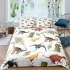 3D Small Dinosaur Cartoon Cute Simple Bedding Set Couple King Single Size for Kids Children Polyester Quilt Cover Pillow Case