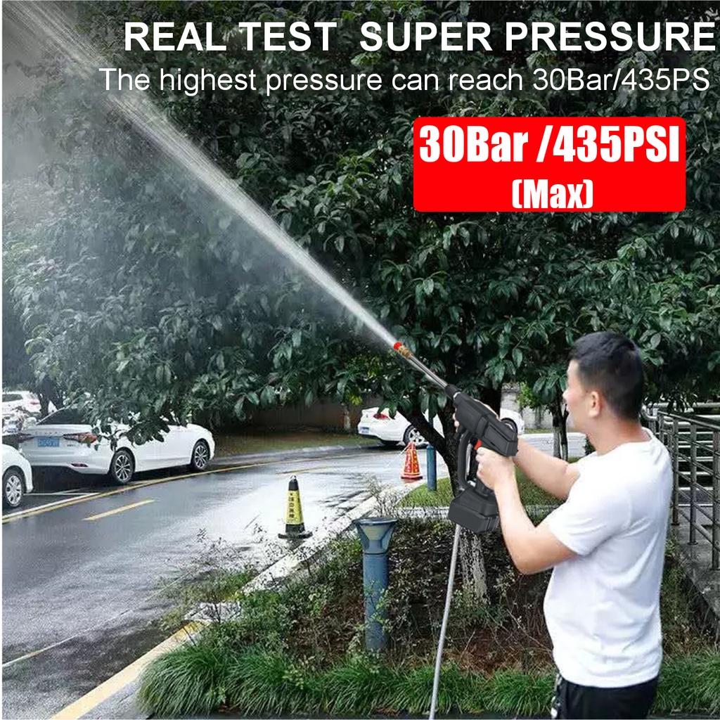 Cordless High Pressure Car Washer Spray Water Guns 1500W 88VF Portable High Pressure Cleaner Washing Machine for 18V Battery