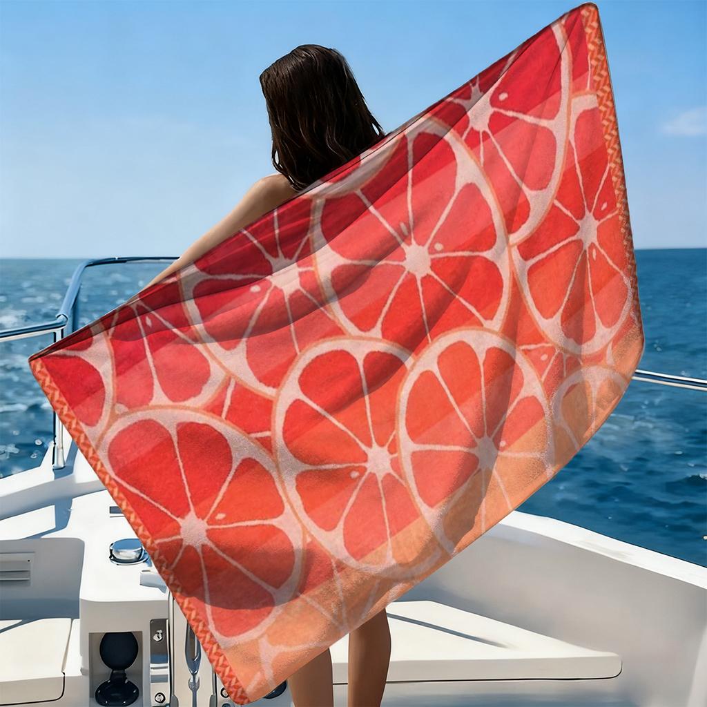 1pc Gradient Orange Beach Towel Quick-drying Super Absorbent Suitable for Swimming Beach Pool Gym Summer Gift for Friends Family
