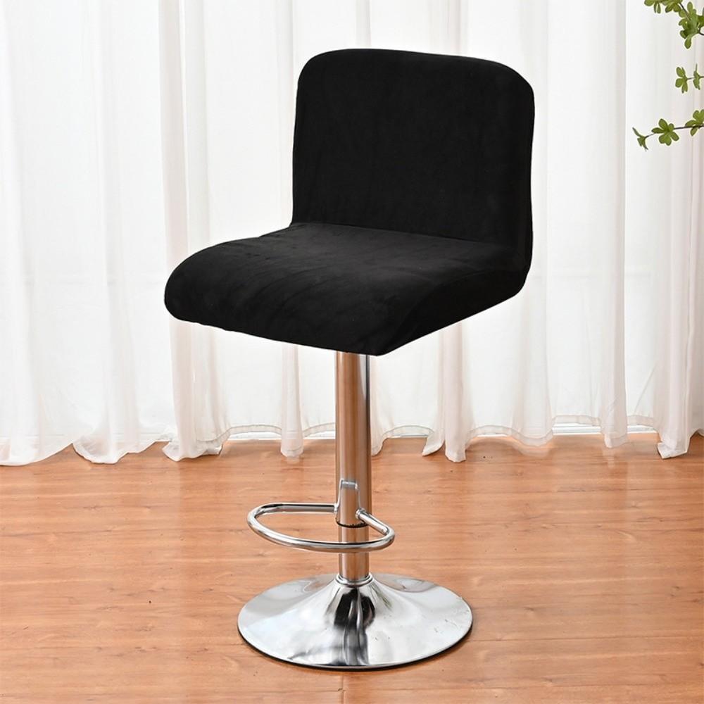 Velvet Low Back Chair Cover Elastic Solid Color Bar Stool Seat Cover All-inclusive Anti-slip Swivel Chair Cover