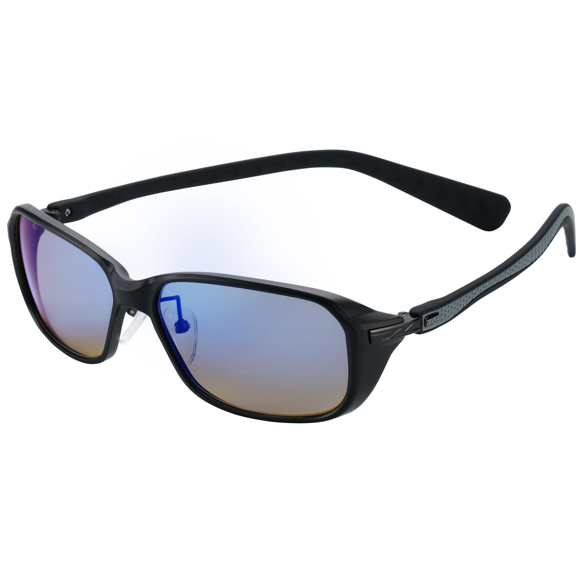 

Zeque TIDA Matte Black Polarized Sunglasses with Trueview Sports and Blue Mirror F-2180