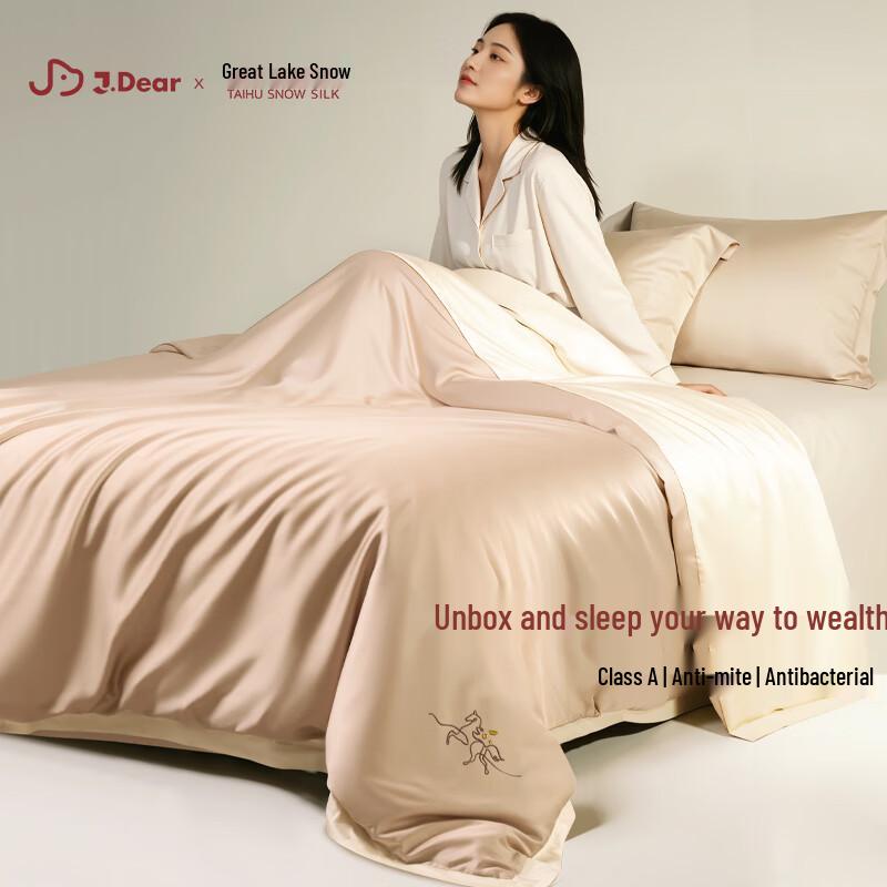 Taihu Snow x JDear 100% Tussah Silk Quilt with Cover, Fortune Reversal 150cm x 210cm