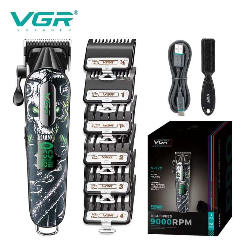 

Долговечная и прочная электрическая машинка для стрижки волос с масляной головкой Профессиональная высокоскоростная 9000 об/мин Цифровой дисплей Мощный триммер для волос Щадящий кожу зелёный