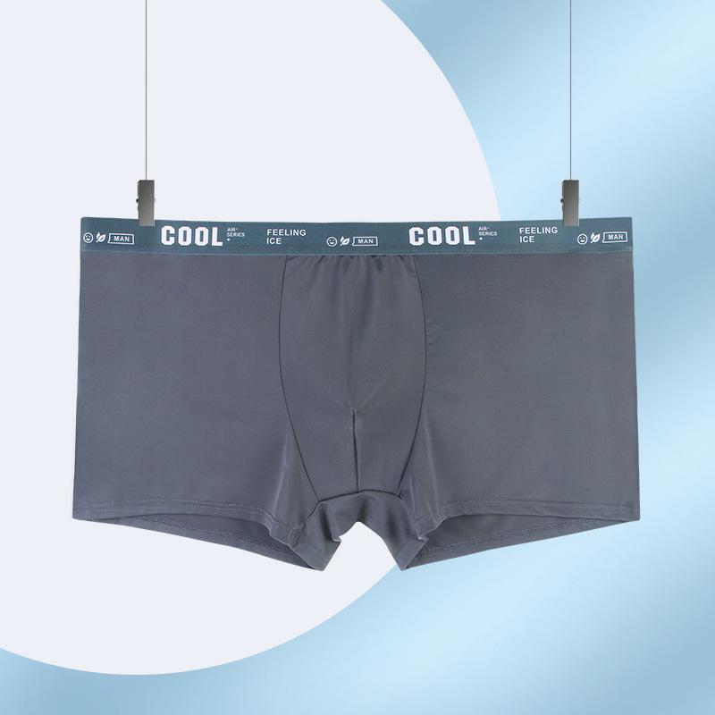 US Size Ice Silk Men's Underwear - Loose, Breathable Mid-Waist European/American Boxer Briefs for Larger Sizes