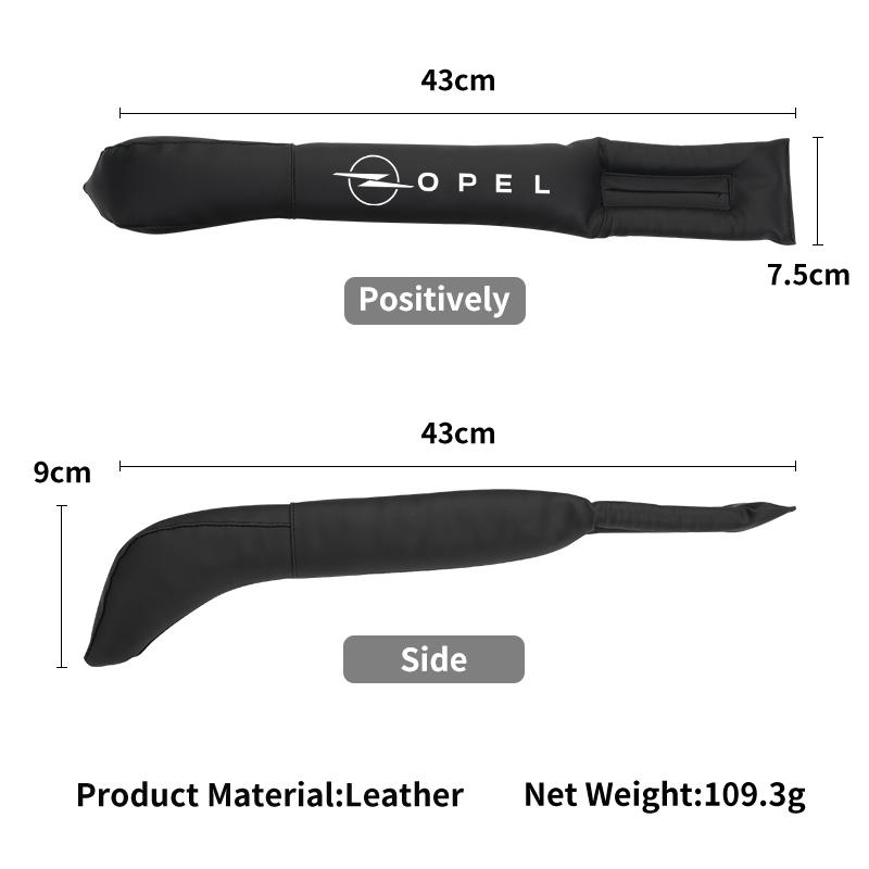 New J-shaped Leather Car Seat Gap Plug Filler Leakproof Pads For Opel Astra Insignia Corsa Zafira Meriva Mokka Vivaro Vectra Ant