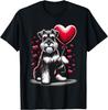 Schnauzer Dog Valentine's Day Dog Owner Valentine T-Shirt