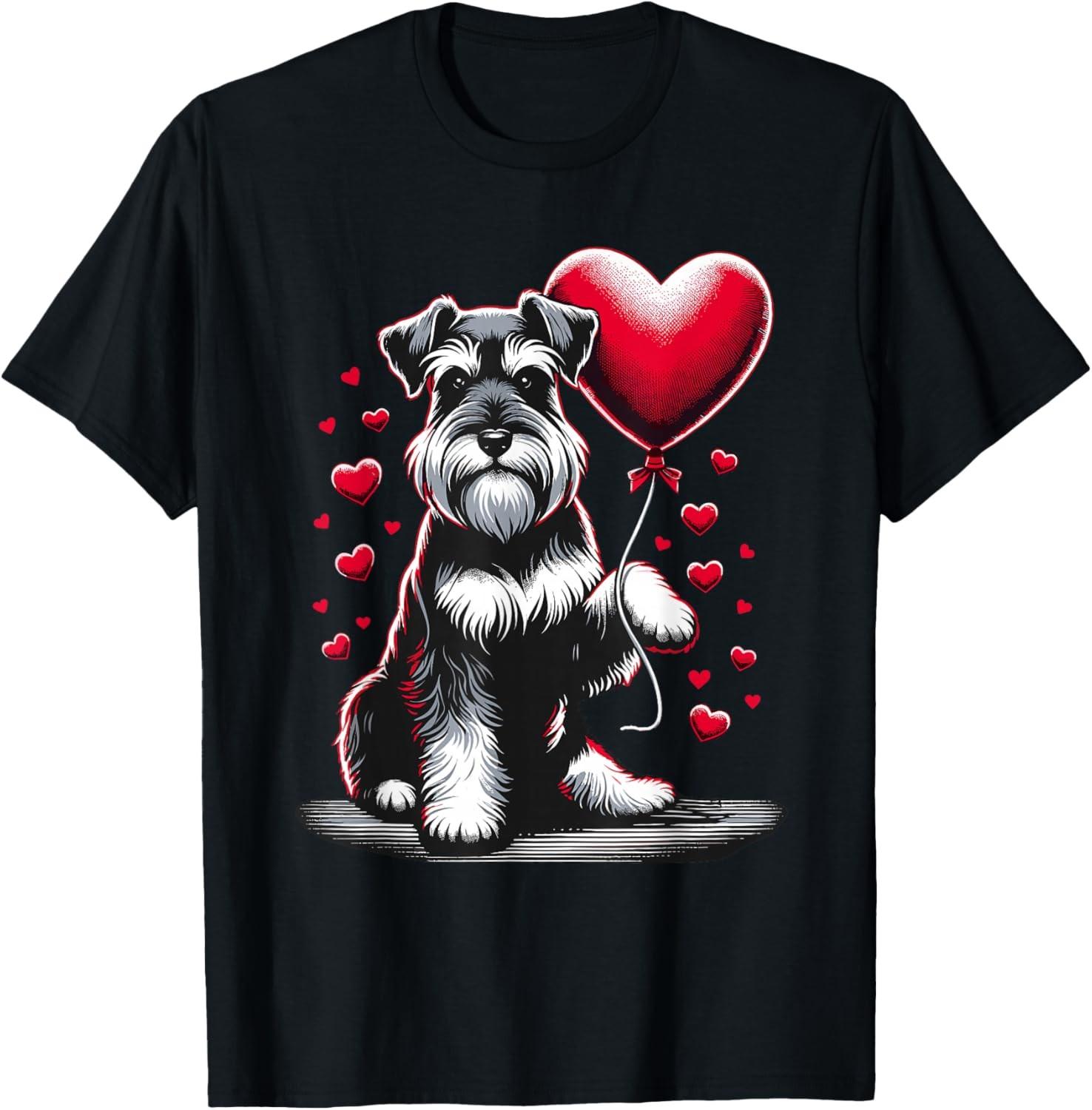 Schnauzer Dog Valentine s Day Dog Owner Valentine T-Shirt S разноцветный
