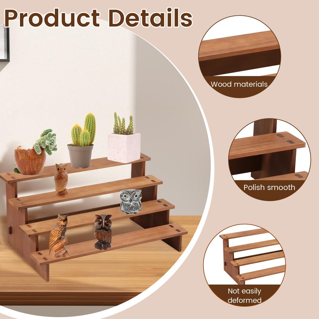 3/4 Layers Wood Vintage Display Stand Wood Cupcake Stand Space Saving Dessert Display Stand Tiered Display Stand for Cupcake