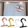 Curtain Rod Brackets Aluminum Alloy Holder for Drapery Hooks Wall Mount with Screws Set of 2