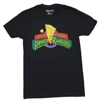Mighty Morphin Power Rangers Klasik Logo Aydınlatmalı Resim Unisex Tişört