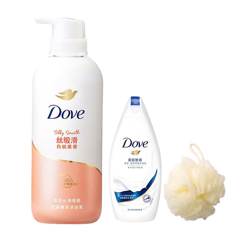Dove White Peach Silky Smooth Shower Milk & Gel Set