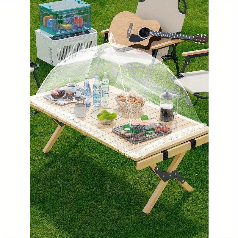1pc White Insect And Mosquito-Proof Folding Cover, Vegetable Cover Can Be Disassembled And Washed Mesh Food Cover, Dining Table Cover