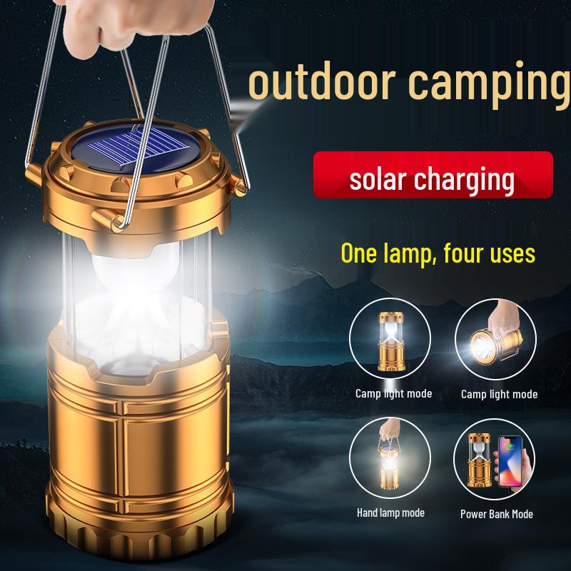 God Fish Solar Rechargeable Camping Lantern - Multifunctional, Super Bright Kerosene Lamp for Indoor/Outdoor Use