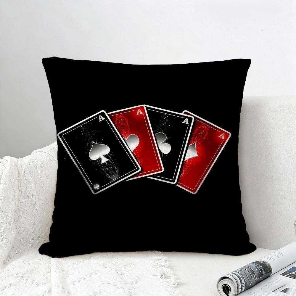 Casino Chances Casino Cushion Cover Natural Linen Pillowcase Set AllinOne Decor for Sofa Bedroom Chair