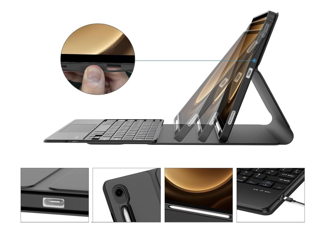 Custodia tastiera con touchpad per Samsung Galaxy Tab S10 FE Plus S10 FE+ 13,1"