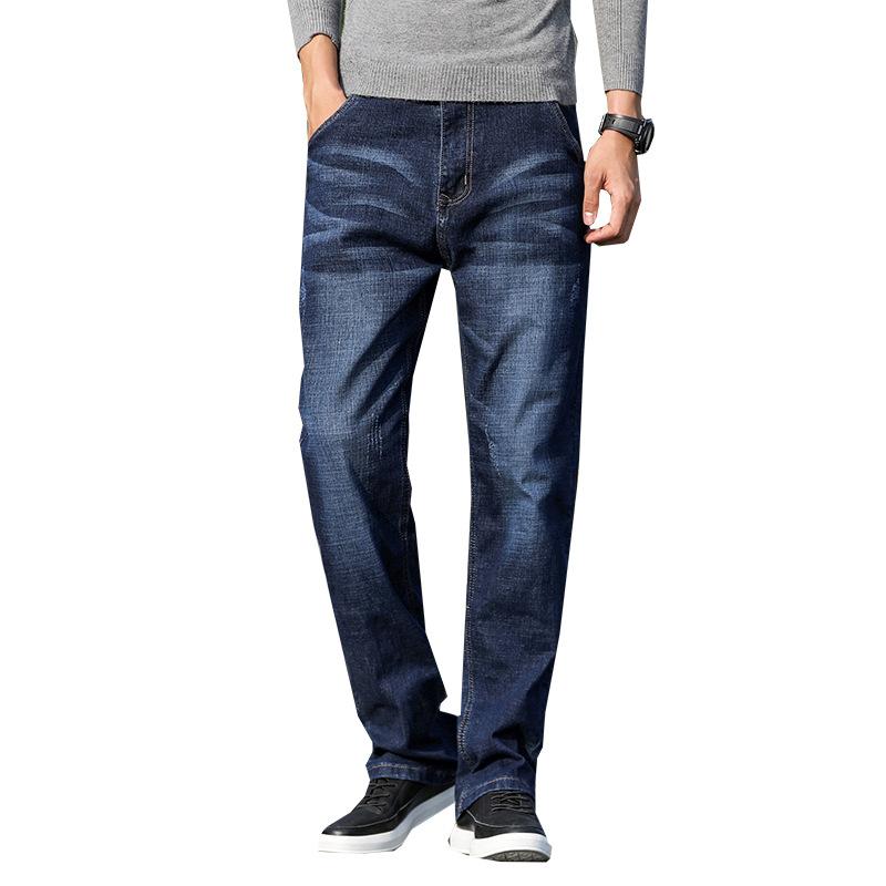 Jeans Men's Straight Leg Loose Youth Business Men's Trousers Autumn And Winter Elastic Pants Casual Straight Leg Jeans