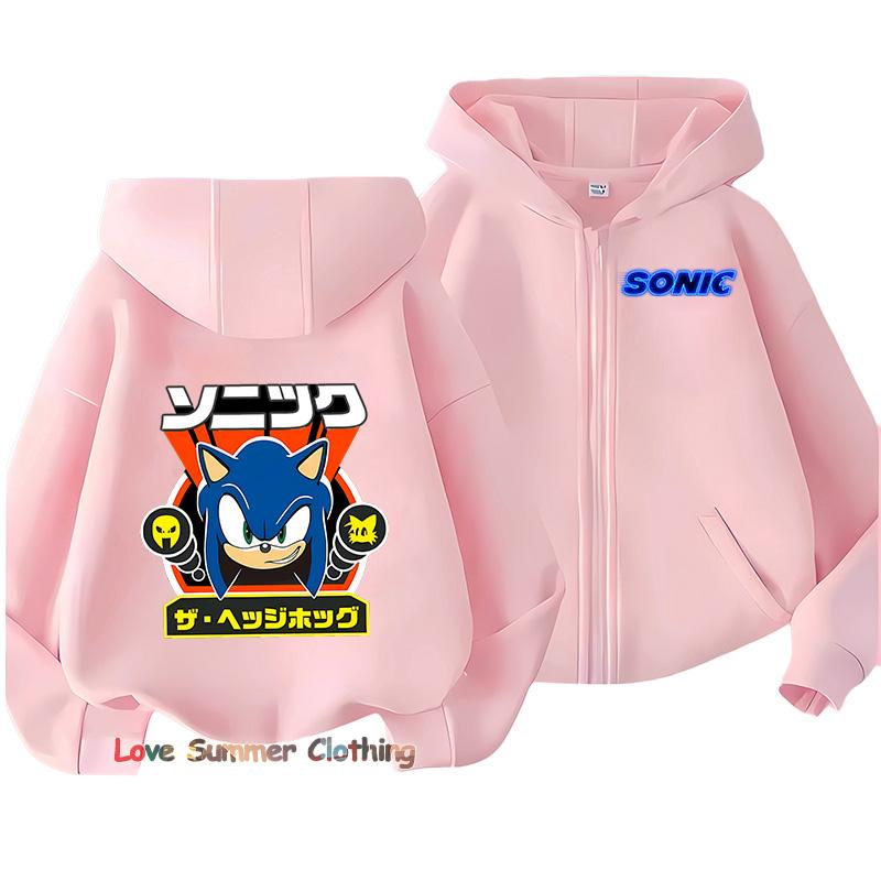 Chlapecká mikina na zip ježek Dívčí podzimní bunda s kapucí Zip sonic Podzimní stín Pulovr Ležérní mikina Velikost 100-160