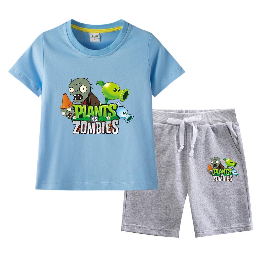 Plants vs. Zombies Kids' Summer Set: Boys' & Girls' T-Shirt and Shorts - Versatile Two-Piece