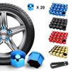20 ks Krytek na matice kol automobilu 17/19/21 mm, Antikorozní kryty šroubů náboje, Dekorace na ochranu šroubů pneumatik, Univerzální autodoplňky