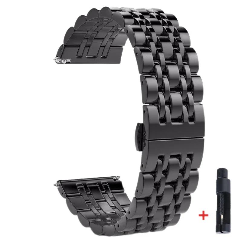Pulseira de Aço Inoxidável 22mm 20mm Para Samsung Watch 3 4 5 45mm Gear S3 46mm 42mm Active2 40 44mm Pulseira de Metal