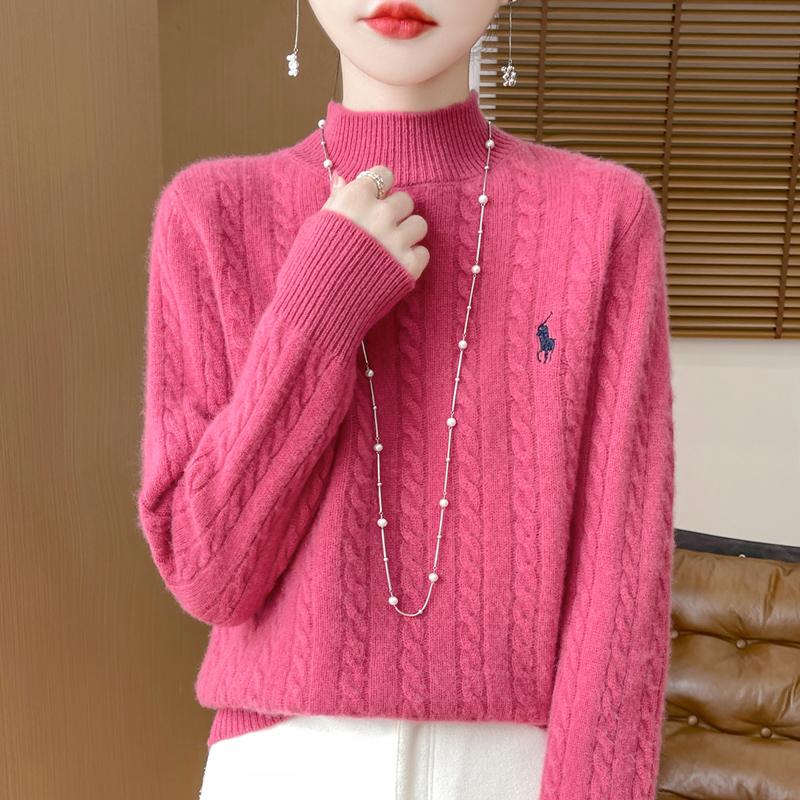 Women's Cashmere Sweater Qinghe Cashmere 30% Cashmere 70% Wool Autumn and Winter Pullover Warm and Fashionable