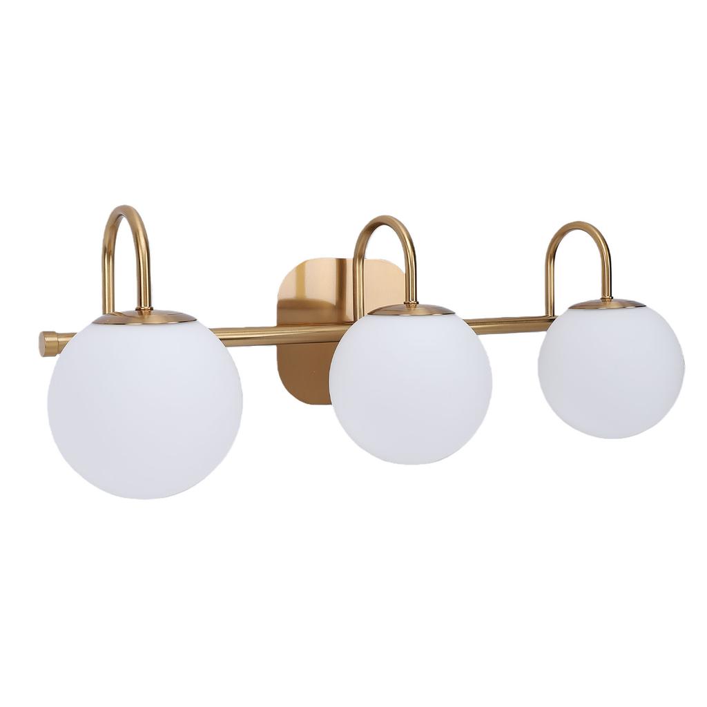 Bathroom Vanity Light Over Mirror Vintage LED 3 Light Bathroom Light Fixtures with Frosted Glass Lampshades for Living Room Hallway