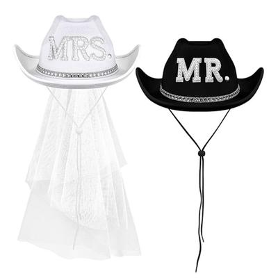 Chapéus de Cowboy Brilhantes Chapéu de Strass de Cristal Pesado para Festa de Despedida de Solteira Chapéu de Noivo Noiva para Ator Atriz