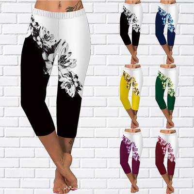 Spodnie Lato Żółty Motyl Krótkie Legginsy Przycięte Skinny 0 Spodnie Plus Size Legginsy Damskie Białe Pansy Spodnie Przycięte Spodnie Dla Kobiet