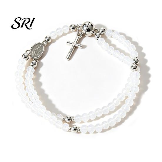 Handmade Rosary Jewelry Bracelet Magnetic Closure Christian Prayer Beads Spiritual Strength Lightweight Easy to Wear Gift Religious