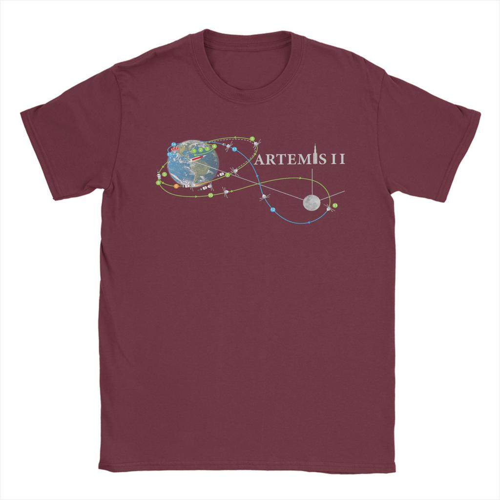 Unisex T-Shirt Artemis Routenkarte SLS Raketenstart Mission zum Mond T-Shirts Harajuku Sommer T-Shirt Vintage Baumwoll Tops