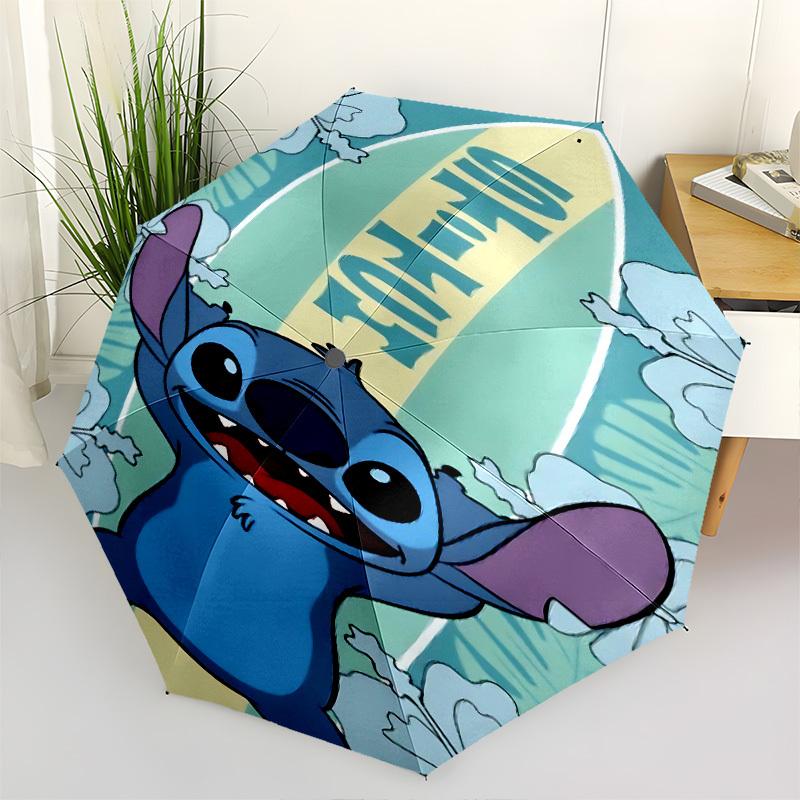 

Stitch, Surfboard Themed Automatic Opening and Closing Umbrella, Brightly Colored 8-rib Portable Umbrella, Suitable for Men and Women, A Perfect Gift