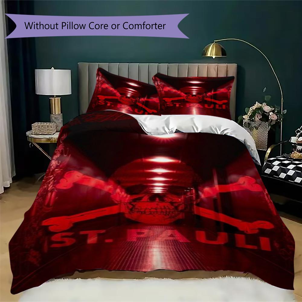 Ropa de cama con estampado ST pauli Juego de edredón Funda de edredón Funda de almohada Decoración del hogar Regalo de cumpleaños (1 * funda de edredón + 2 * fundas de almohada sin relleno)183