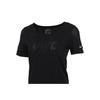 Letter Logo Hollow Round Neck Short Sleeve T-Shirt Women Tops Black CV9373-010