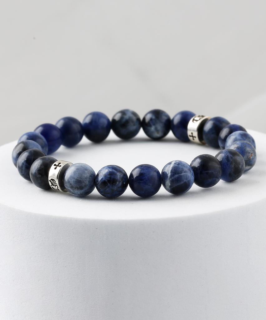 Shoveoff C22Svb-1005 Sodite Natural Stone Bead Bracelet Men'S Bracelet 8Mm