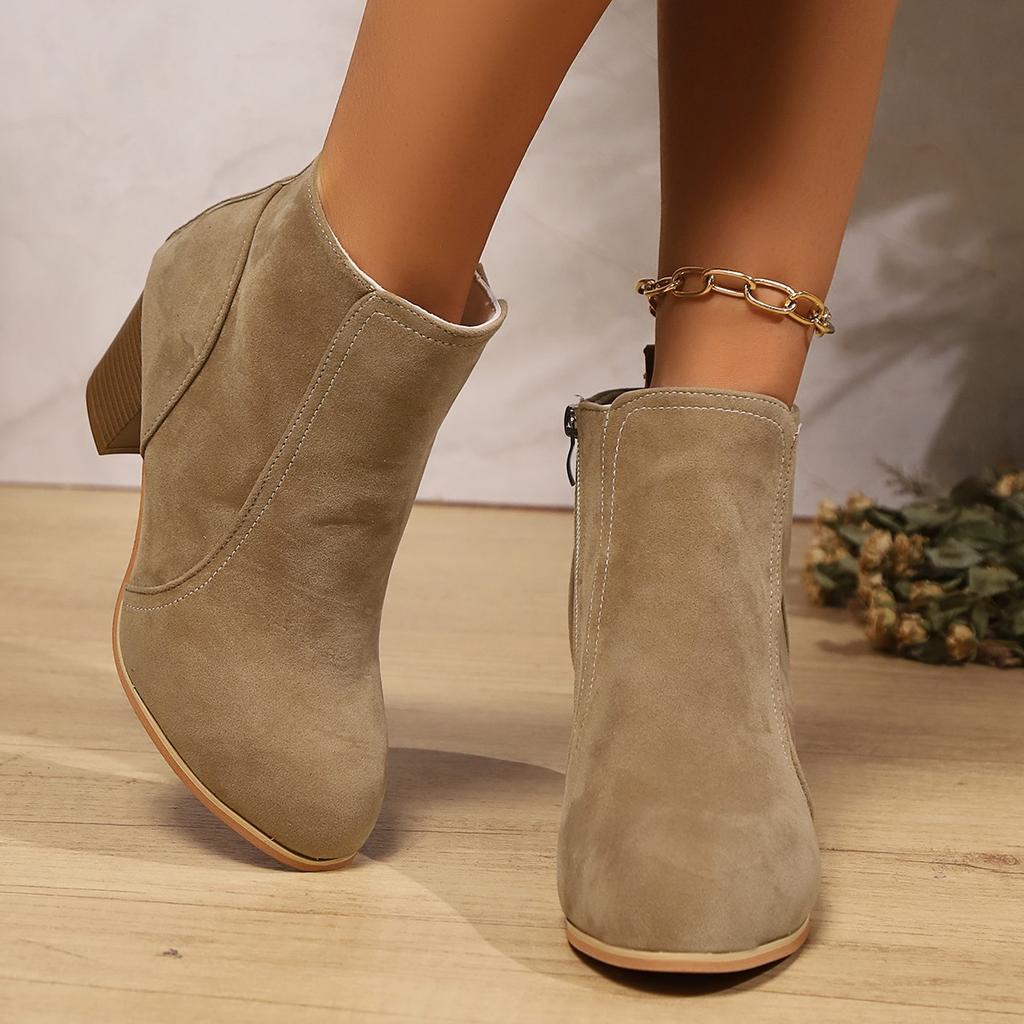 Fashion Winter Ankle Boots for Women Platform Round Toe Comfortable Zipper Short Boots Casual Botas De Mujer Plus Size 35-41 Women Boots