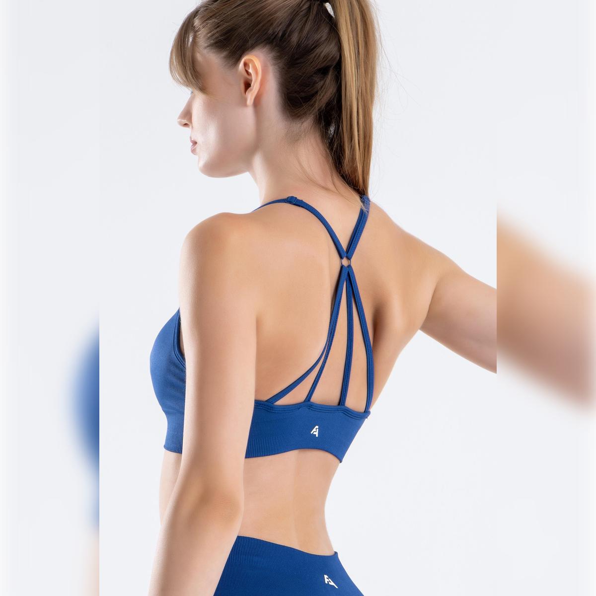 

Women s Cross Back Detailed Supported Seamless Sports Bustier XS/S індиго