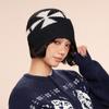 Big head circumference black wool hat women's winter new warm fashion show face small cold hat knitted hat tide