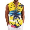 Men Tank Tops Sleeveless Shirts for Men Button Down Print Casual Men’s Tank Tops Men’s Tank Shirts Summer Beachwear