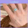 Exquisiter Aquamarinring im Vintage-Stil für Damen mit elegantem geometrischem Design