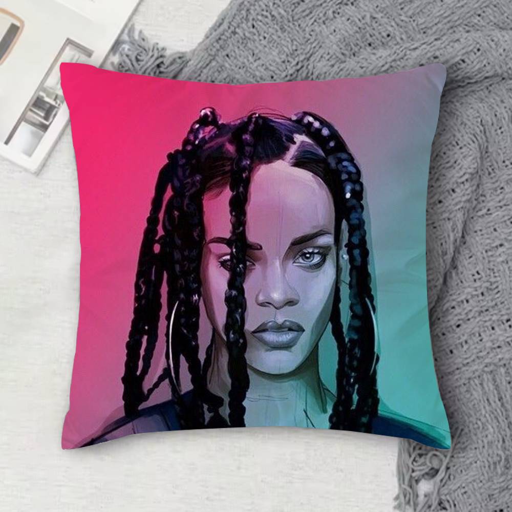 

RRihanna Doublesided Printed Square Decorative Cushion Cover for Sofa Living Room Home Decor 30x30 cm