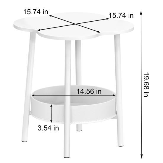 Small Coffee Table, Flower Shaped Desktop Tea Table, Modern Style End Table, Living Room Center Minimalist Display Coffee Table with 2-Tier