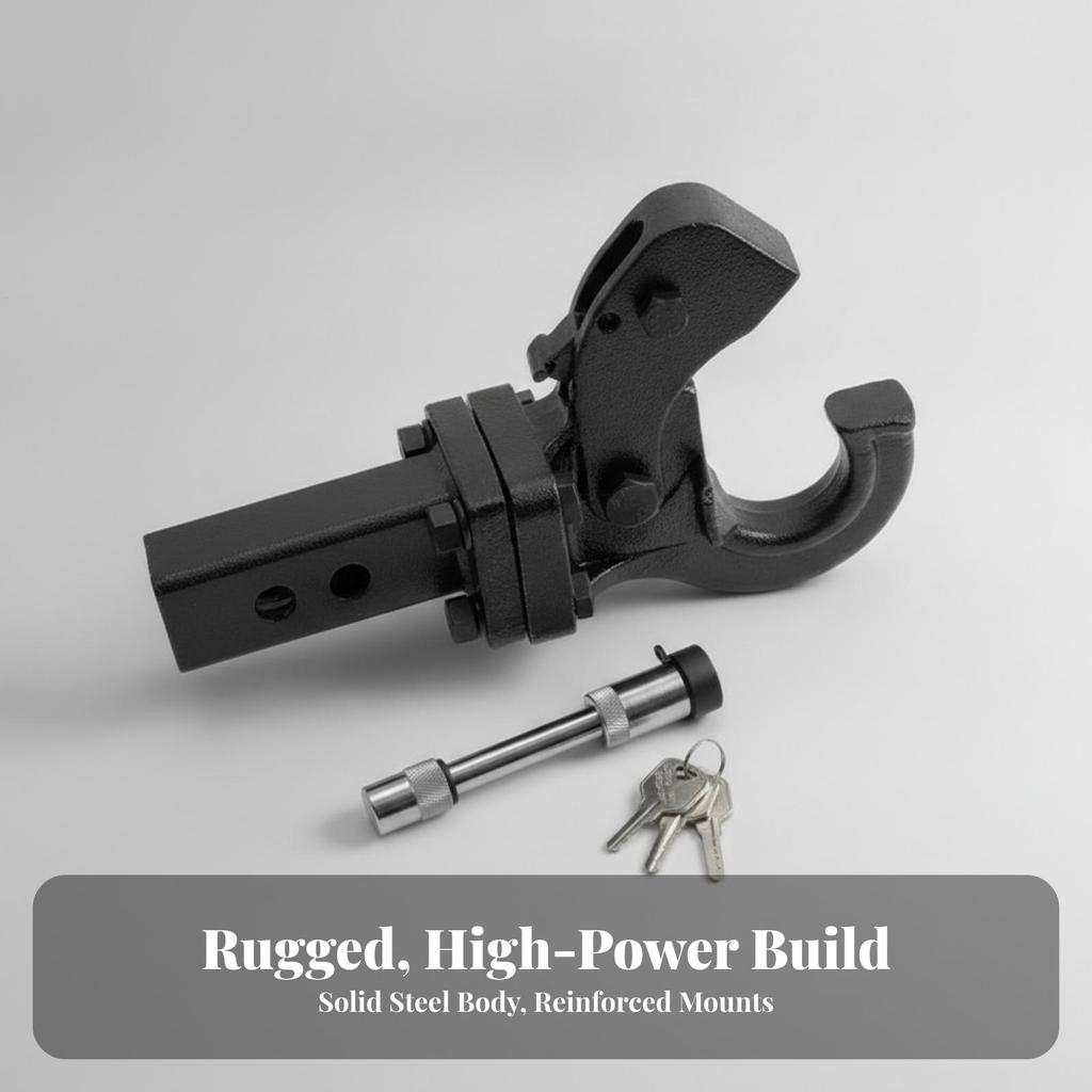 Textured Tow Hitch Attachment Heavy-Duty Construction, Arm with Hook,