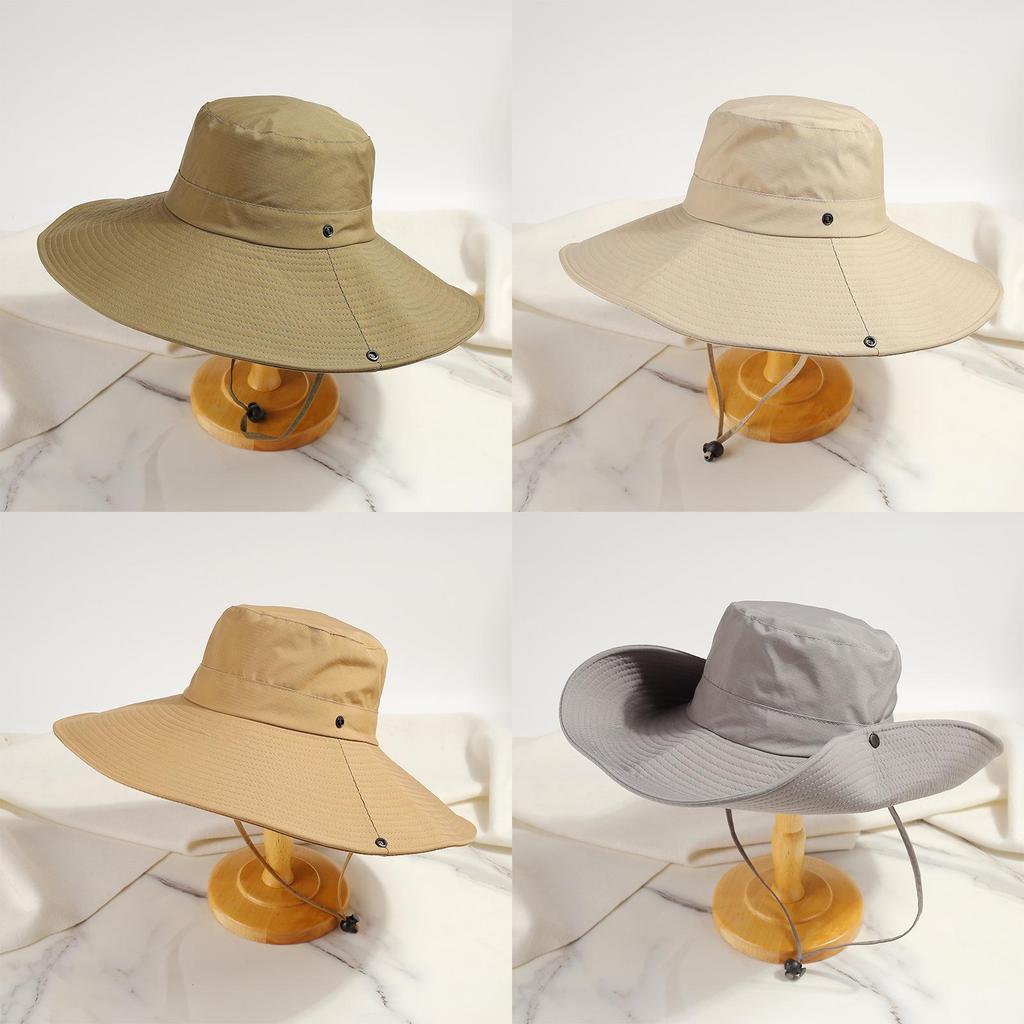 Summer Quick Dry Wide Brim Fisherman Hat With Sun Protection For Outdoor Hiking Camping