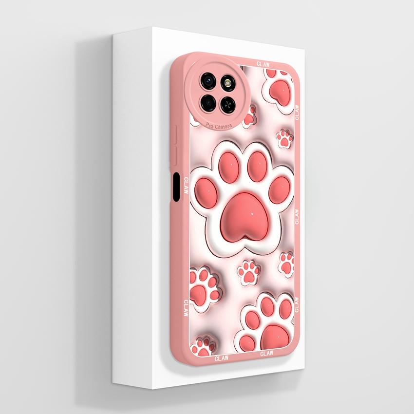 Für itel S23 S24 S25 P55 P65 A70 A80 Liebliches Katzen Handyhülle Kameraschutz Flüssigsilikon Hohe Qualität Anti-Fingerabdruck Hülle Für itel Bumper Capa