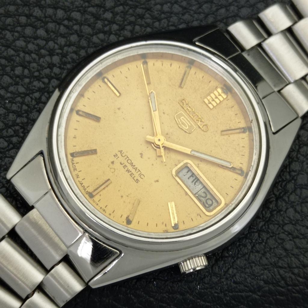 GENUINE VINTAGE SEIKO 5 AUTOMATIC JAPAN MENS 7009A ORIGINAL DIAL WATCH A702427-5 R124-a702427