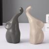 Liebendes Elefantenpaar Statue Schauobjekt (Beige & Grau) für Heimdeko Schlafzimmer Wohnzimmer Tischplatte Bürodekoration Elefant